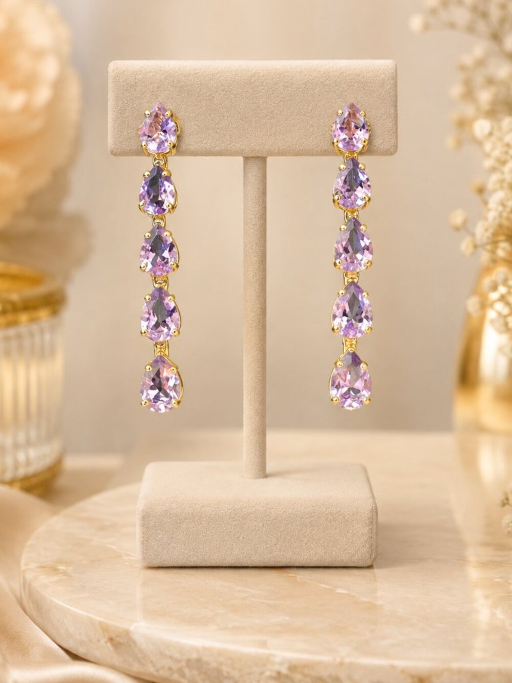 Royal Amethyst Cascade Earrings